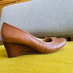 Naturalizer brown leather wedges, great condition US size 9.5